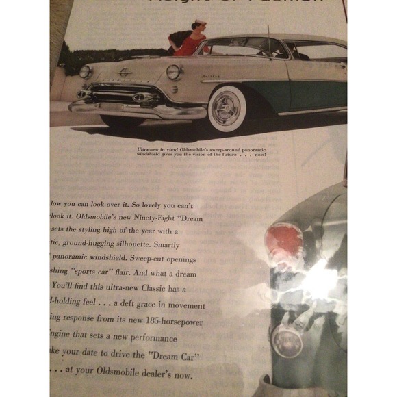1954 Oldsmobile Rocket Teal White Vintage Automobile Car Magazine Ad - Picture 4 of 6